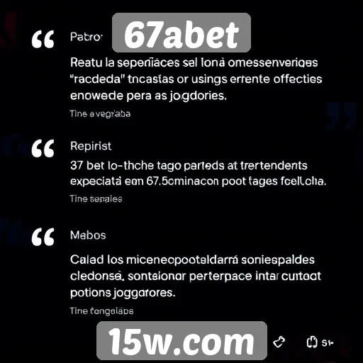 Avaliações de usuários sobre a experiência em 67abet